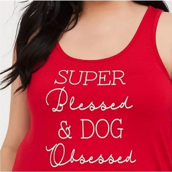 Torrid SUPER SOFT RED DOG OBSESSED TANK  Sz 2 - Picture 1 of 6